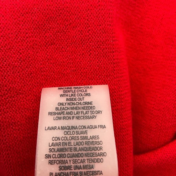 Calvin Klein Women's Bell Sleeve Long Sleeve Sweater Small Petite Red/Bl… - Picture 5 of 6